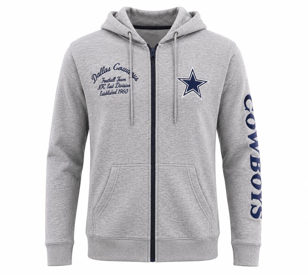 Dallas Cowboys NFL Zip Hoodie NWT Gray Football Team M